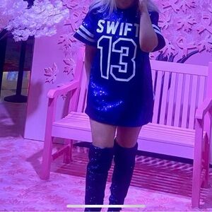 Custom sequin Taylor swift jersey dress